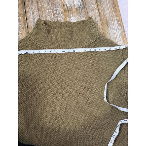 Free People Sweater Knit Cozy Mock Neck Army Green Womens XS - Picture 6 of 10